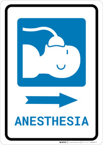 Anesthesia Right Arrow with Icon Portrait - Wall Sign