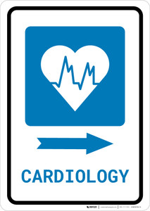 Cardiology Right Arrow with Icon Portrait - Wall Sign
