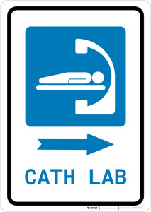 Cath Lab Right Arrow with Icon Portrait - Wall Sign