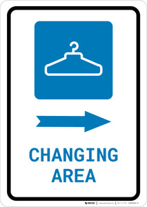 Changing Area Right Arrow with Icon Portrait - Wall Sign