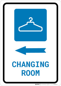 Changing Room Left Arrow with Icon Portrait - Wall Sign