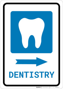 Dentistry Right Arrow with Icon Portrait - Wall Sign