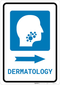 Dermatology Right Arrow with Icon Portrait - Wall Sign