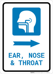 Ears, Nose, and Throat (ENT) Right Arrow with Icon Portrait - Wall Sign