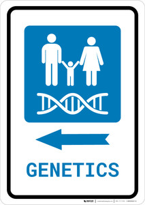Genetics Left Arrow with Icon Portrait - Wall Sign