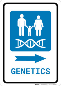 Genetics Right Arrow with Icon Portrait - Wall Sign