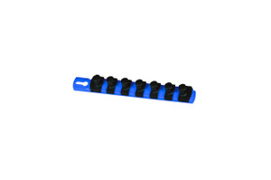 8” Socket Organizer and 7 Socket Clips - Blue - 1/2”
