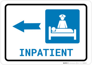 Inpatient Left Arrow with Icon Landscape - Wall Sign