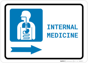 Internal Medicine Right Arrow with Icon Landscape - Wall Sign