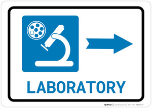 Laboratory Right Arrow with Icon Landscape - Wall Sign