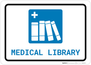 Medical Library with Icon Landscape - Wall Sign