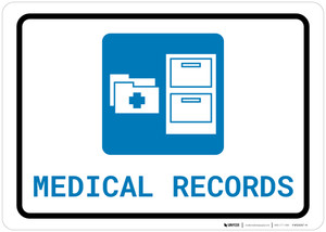 Medical Records with Icon Landscape - Wall Sign