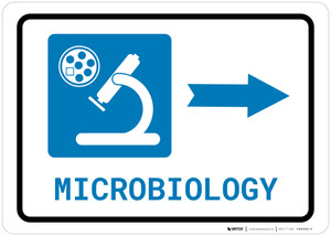 Microbiology Right Arrow with Icon Landscape - Wall Sign