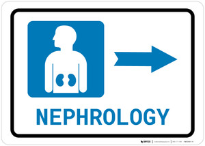 Nephrology Right Arrow with Icon Landscape - Wall Sign