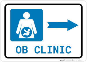 OB Clinic Right Arrow with Icon Landscape - Wall Sign