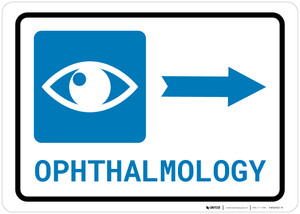 Ophthalmology Right Arrow with Icon Landscape - Wall Sign