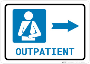Outpatient Right Arrow with Icon Landscape - Wall Sign