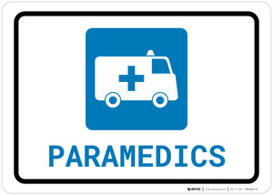 Paramedics with Icon Landscape - Wall Sign