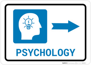 Psychology Right Arrow with Icon Landscape - Wall Sign