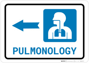Pulmonology Left Arrow with Icon Landscape - Wall Sign