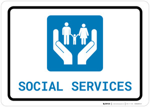 Social Services with Icon Landscape - Wall Sign