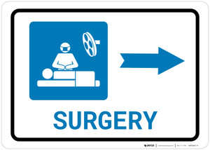 Surgery Right Arrow with Icon Landscape - Wall Sign