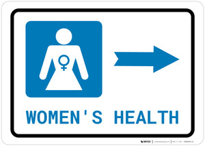 Women's Health Right Arrow with Icon Landscape - Wall Sign