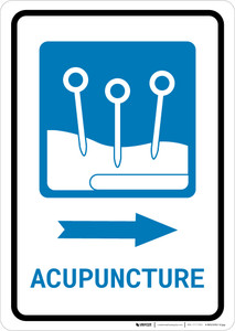 Acupuncture Right Arrow with Icon Portrait - Wall Sign