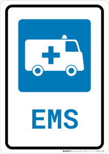 EMS Medical Van with Icon Portrait - Wall Sign