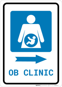OB Clinic Right Arrow with Icon Portrait - Wall Sign