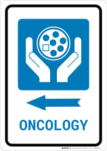 Oncology Left Arrow with Icon Portrait - Wall Sign