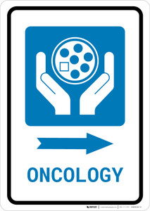 Oncology Right Arrow with Icon Portrait - Wall Sign