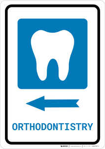 Orthodontistry Left Arrow with Icon Portrait - Wall Sign