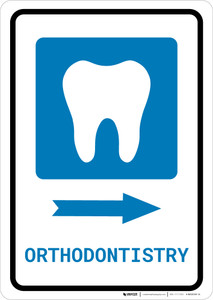 Orthodontistry Right Arrow with Icon Portrait - Wall Sign