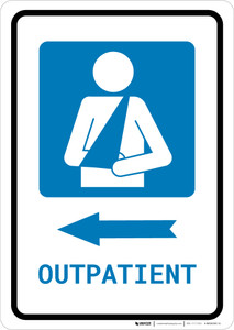 Outpatient Left Arrow with Icon Portrait - Wall Sign
