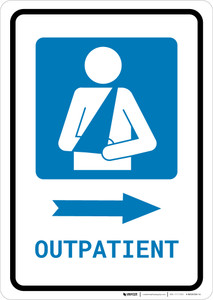 Outpatient Right Arrow with Icon Portrait - Wall Sign