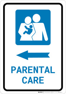 Parental Care Left Arrow with Icon Portrait - Wall Sign