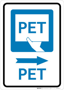 PET Right Arrow with Icon Portrait - Wall Sign