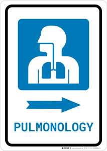 Pulmonology Right Arrow with Icon Portrait - Wall Sign