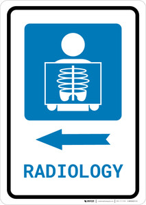 Radiology Left Arrow with Icon Portrait - Wall Sign