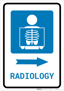 Radiology Right Arrow with Icon Portrait - Wall Sign