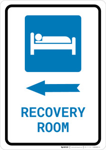 Recovery Room Left Arrow with Icon Portrait - Wall Sign