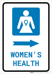 Women's Health Right Arrow with Icon Portrait - Wall Sign