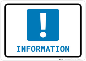Information with Exclamation Mark Landscape - Wall Sign