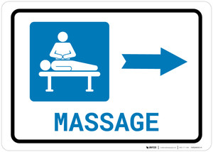 Massage Right Arrow with Icon Landscape - Wall Sign