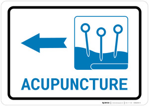 Acupuncture Left Arrow with Icon Landscape v2 - Wall Sign