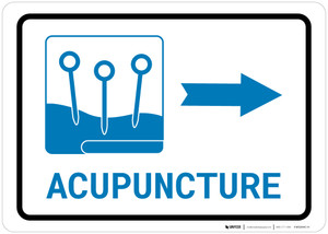 Acupuncture Right Arrow with Icon Landscape v2 - Wall Sign