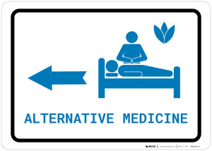 Alternative Medicine Left Arrow with Icon Landscape v2 - Wall Sign