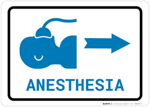 Anesthesia Right Arrow with Icon Landscape v2 - Wall Sign