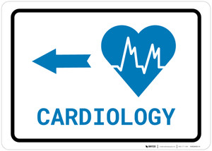 Cardiology Left Arrow with Icon Landscape v2 - Wall Sign